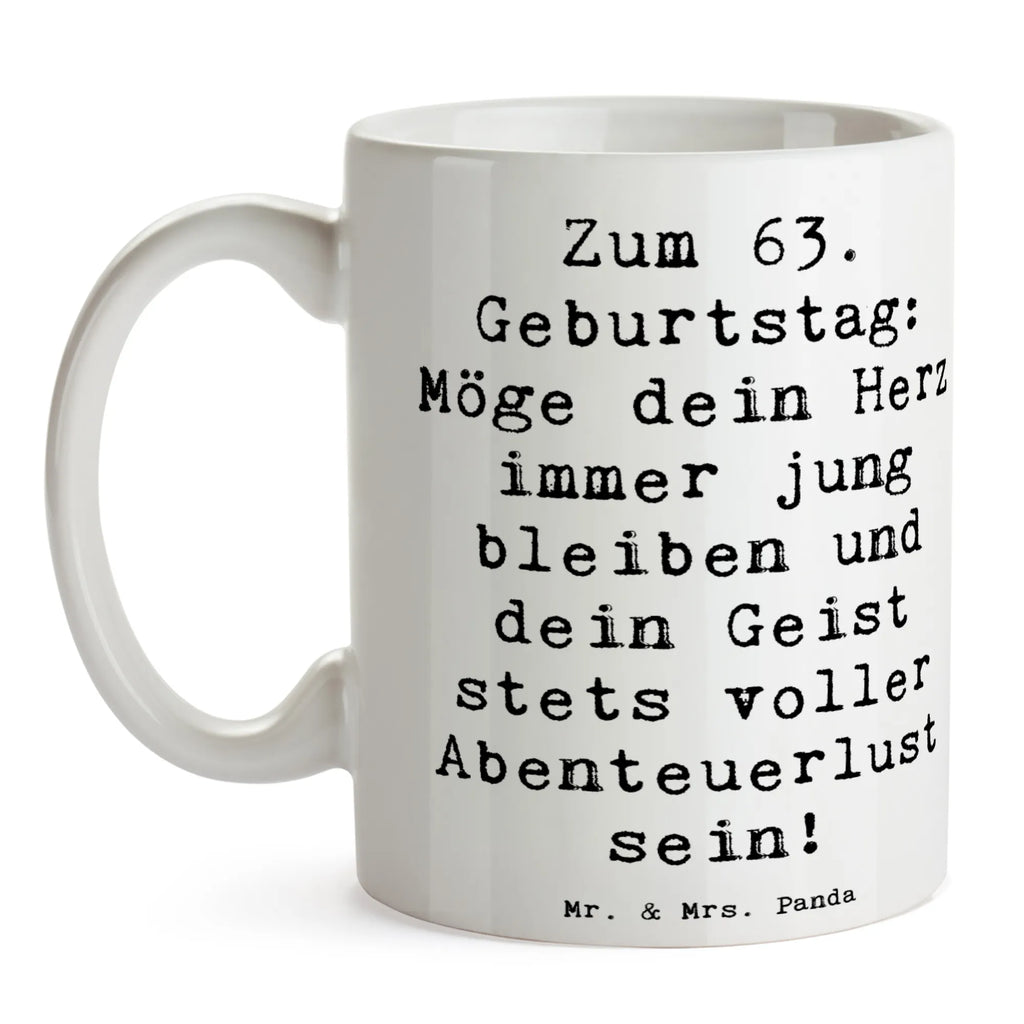 Tasse Spruch 63. Geburtstag Jugendlicher Geist Tasse, Kaffeetasse, Teetasse, Becher, Kaffeebecher, Teebecher, Keramiktasse, Porzellantasse, Büro Tasse, Geschenk Tasse, Tasse Sprüche, Tasse Motive, Kaffeetassen, Tasse bedrucken, Designer Tasse, Cappuccino Tassen, Schöne Teetassen, Geburtstag, Geburtstagsgeschenk, Geschenk