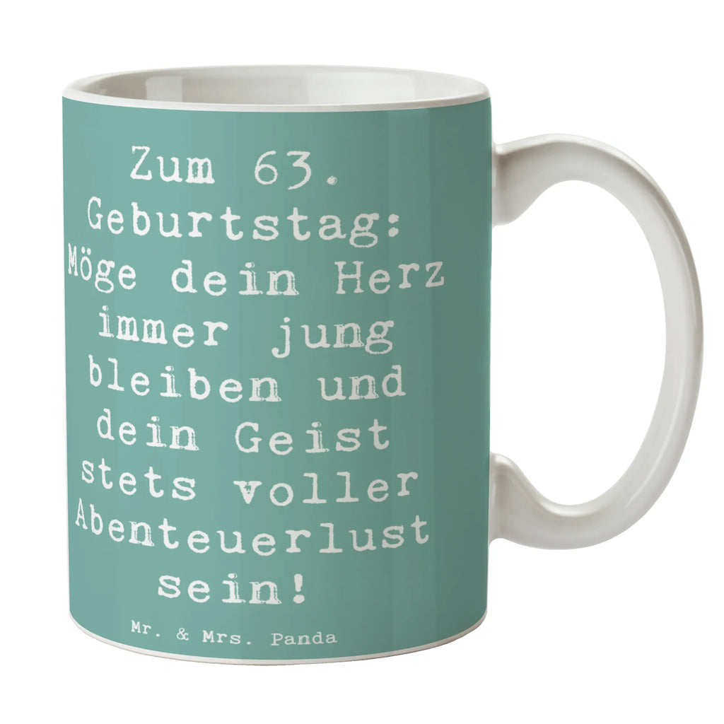 Tasse Spruch 63. Geburtstag Jugendlicher Geist Tasse, Kaffeetasse, Teetasse, Becher, Kaffeebecher, Teebecher, Keramiktasse, Porzellantasse, Büro Tasse, Geschenk Tasse, Tasse Sprüche, Tasse Motive, Kaffeetassen, Tasse bedrucken, Designer Tasse, Cappuccino Tassen, Schöne Teetassen, Geburtstag, Geburtstagsgeschenk, Geschenk