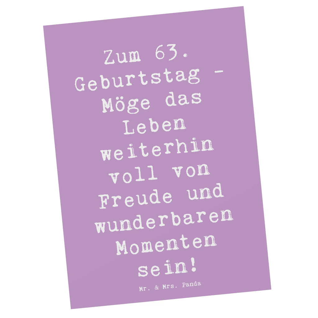 Postkarte Spruch 63. Geburtstag Freude Postkarte, Karte, Geschenkkarte, Grußkarte, Einladung, Ansichtskarte, Geburtstagskarte, Einladungskarte, Dankeskarte, Ansichtskarten, Einladung Geburtstag, Einladungskarten Geburtstag, Geburtstag, Geburtstagsgeschenk, Geschenk