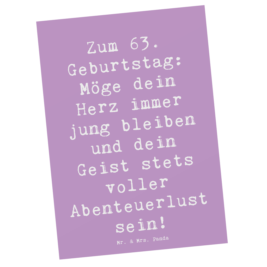 Postkarte Spruch 63. Geburtstag Jugendlicher Geist Postkarte, Karte, Geschenkkarte, Grußkarte, Einladung, Ansichtskarte, Geburtstagskarte, Einladungskarte, Dankeskarte, Ansichtskarten, Einladung Geburtstag, Einladungskarten Geburtstag, Geburtstag, Geburtstagsgeschenk, Geschenk