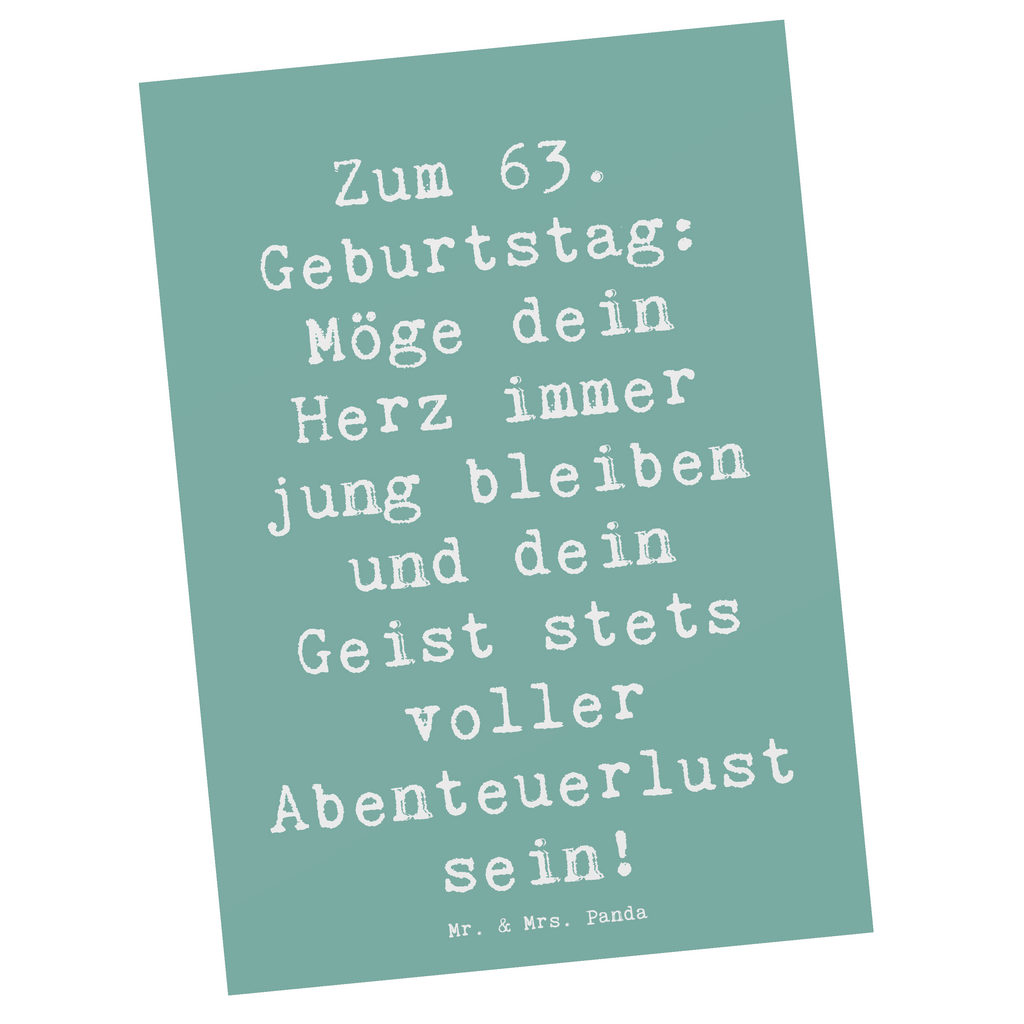 Postkarte Spruch 63. Geburtstag Jugendlicher Geist Postkarte, Karte, Geschenkkarte, Grußkarte, Einladung, Ansichtskarte, Geburtstagskarte, Einladungskarte, Dankeskarte, Ansichtskarten, Einladung Geburtstag, Einladungskarten Geburtstag, Geburtstag, Geburtstagsgeschenk, Geschenk