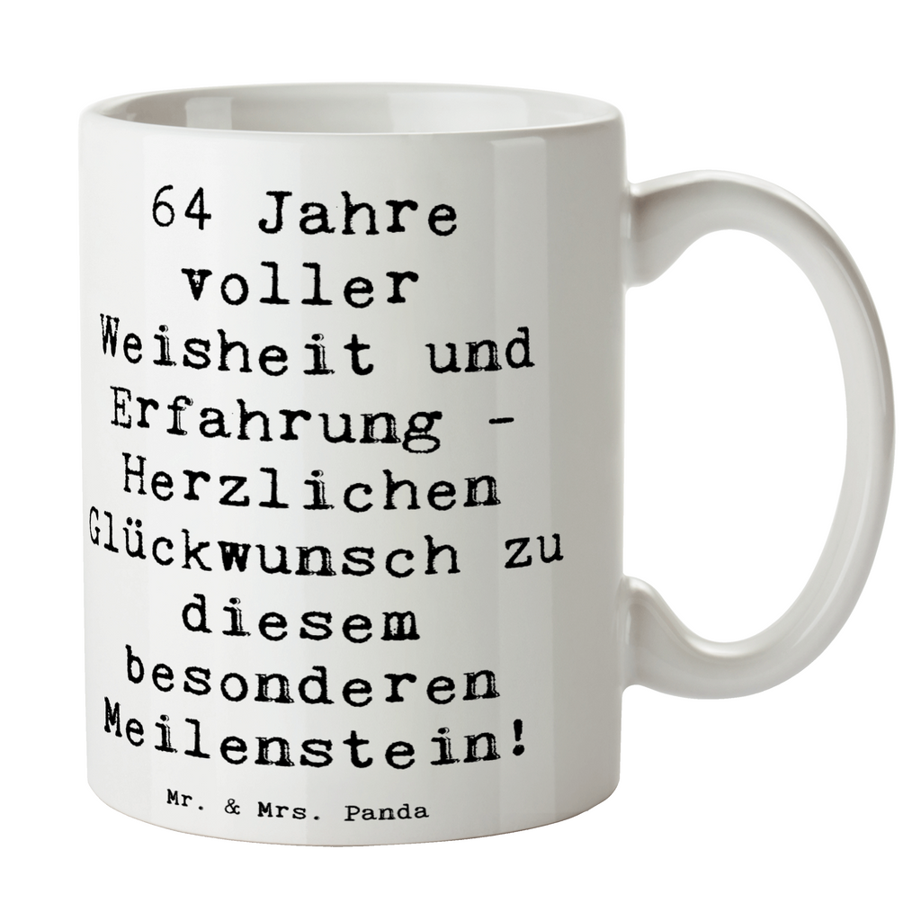 Tasse Spruch 64. Geburtstag Weisheit Tasse, Kaffeetasse, Teetasse, Becher, Kaffeebecher, Teebecher, Keramiktasse, Porzellantasse, Büro Tasse, Geschenk Tasse, Tasse Sprüche, Tasse Motive, Kaffeetassen, Tasse bedrucken, Designer Tasse, Cappuccino Tassen, Schöne Teetassen, Geburtstag, Geburtstagsgeschenk, Geschenk