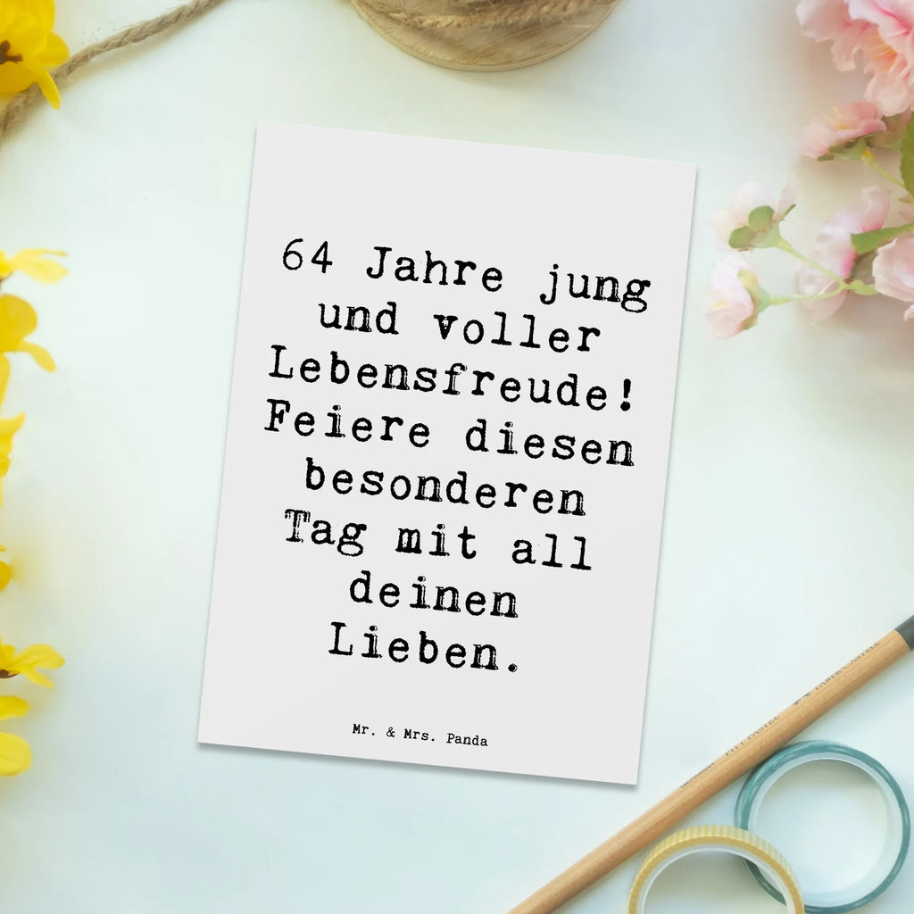 Postkarte Spruch 64. Geburtstag Freude Postkarte, Karte, Geschenkkarte, Grußkarte, Einladung, Ansichtskarte, Geburtstagskarte, Einladungskarte, Dankeskarte, Ansichtskarten, Einladung Geburtstag, Einladungskarten Geburtstag, Geburtstag, Geburtstagsgeschenk, Geschenk