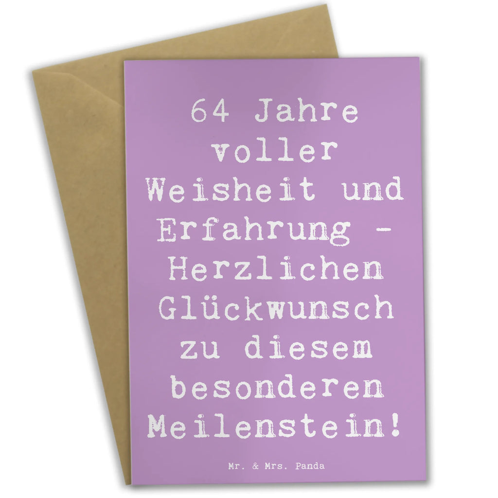 Grußkarte Spruch 64. Geburtstag Weisheit Grußkarte, Klappkarte, Einladungskarte, Glückwunschkarte, Hochzeitskarte, Geburtstagskarte, Karte, Ansichtskarten, Geburtstag, Geburtstagsgeschenk, Geschenk