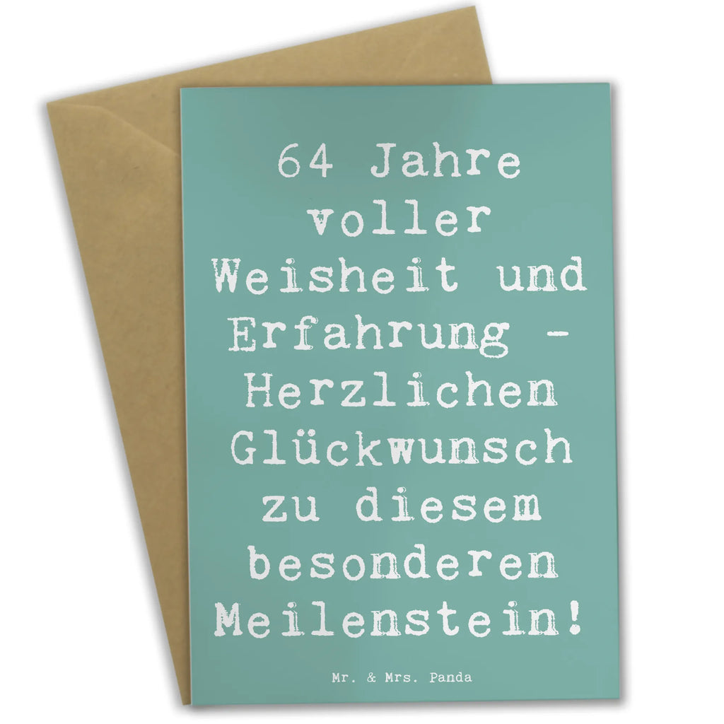 Grußkarte Spruch 64. Geburtstag Weisheit Grußkarte, Klappkarte, Einladungskarte, Glückwunschkarte, Hochzeitskarte, Geburtstagskarte, Karte, Ansichtskarten, Geburtstag, Geburtstagsgeschenk, Geschenk