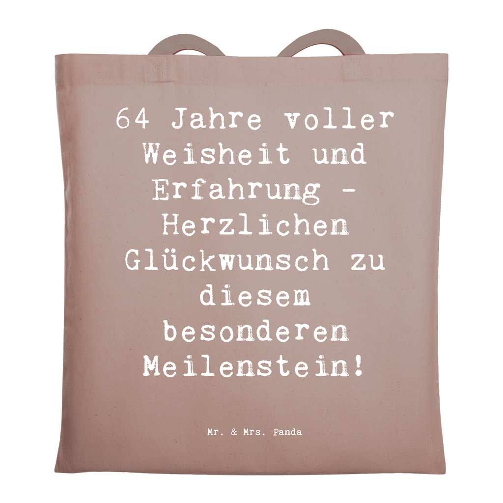 Tragetasche Spruch 64. Geburtstag Weisheit Beuteltasche, Beutel, Einkaufstasche, Jutebeutel, Stoffbeutel, Tasche, Shopper, Umhängetasche, Strandtasche, Schultertasche, Stofftasche, Tragetasche, Badetasche, Jutetasche, Einkaufstüte, Laptoptasche, Geburtstag, Geburtstagsgeschenk, Geschenk