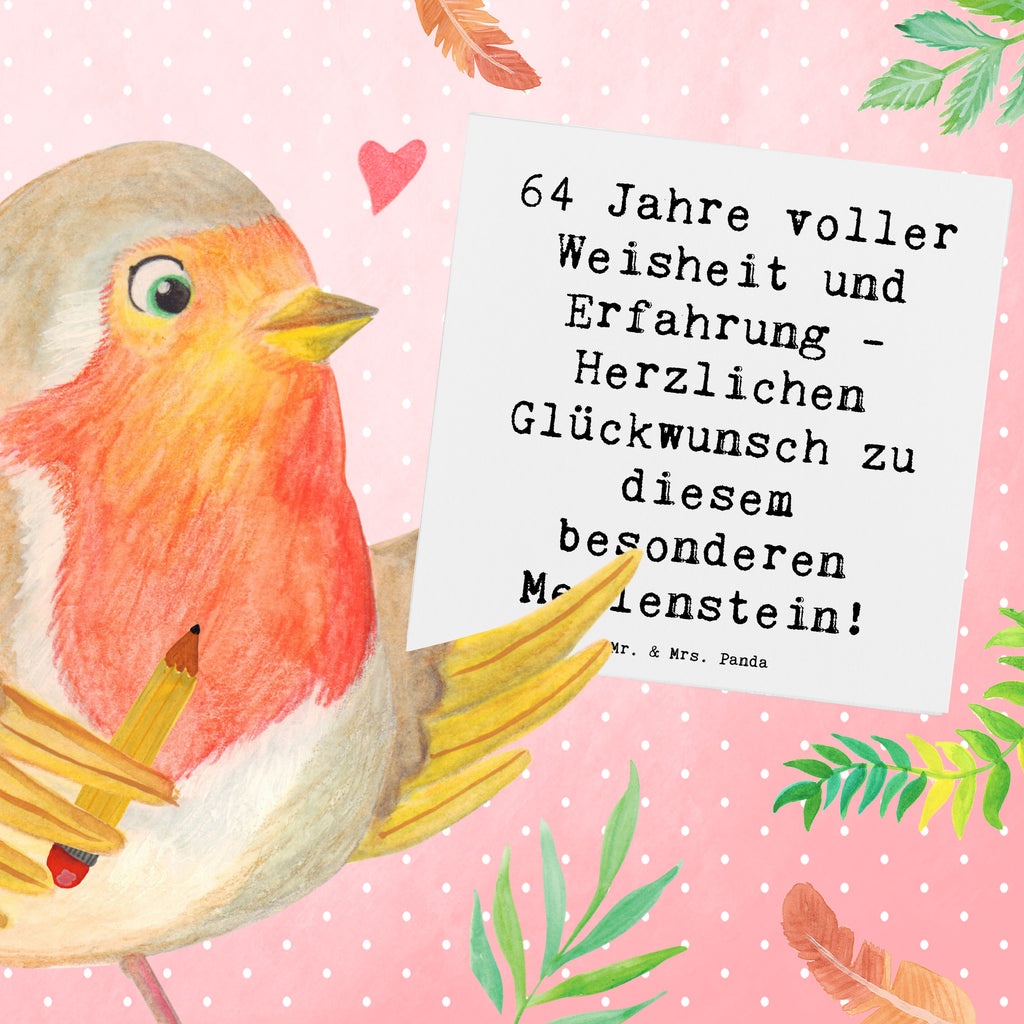 Deluxe Karte Spruch 64. Geburtstag Weisheit Karte, Grußkarte, Klappkarte, Einladungskarte, Glückwunschkarte, Hochzeitskarte, Geburtstagskarte, Hochwertige Grußkarte, Hochwertige Klappkarte, Geburtstag, Geburtstagsgeschenk, Geschenk