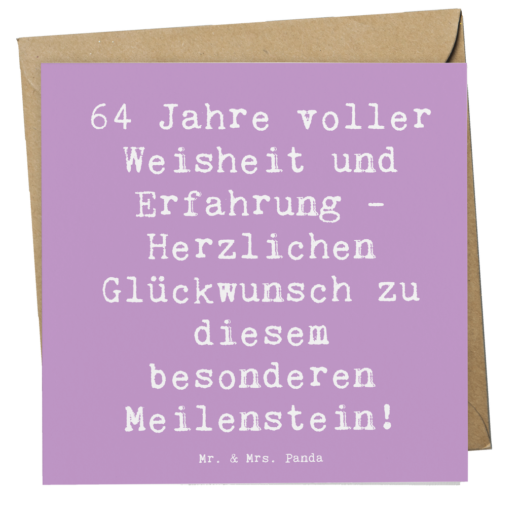 Deluxe Karte Spruch 64. Geburtstag Weisheit Karte, Grußkarte, Klappkarte, Einladungskarte, Glückwunschkarte, Hochzeitskarte, Geburtstagskarte, Hochwertige Grußkarte, Hochwertige Klappkarte, Geburtstag, Geburtstagsgeschenk, Geschenk