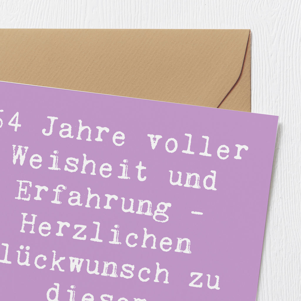 Deluxe Karte Spruch 64. Geburtstag Weisheit Karte, Grußkarte, Klappkarte, Einladungskarte, Glückwunschkarte, Hochzeitskarte, Geburtstagskarte, Hochwertige Grußkarte, Hochwertige Klappkarte, Geburtstag, Geburtstagsgeschenk, Geschenk