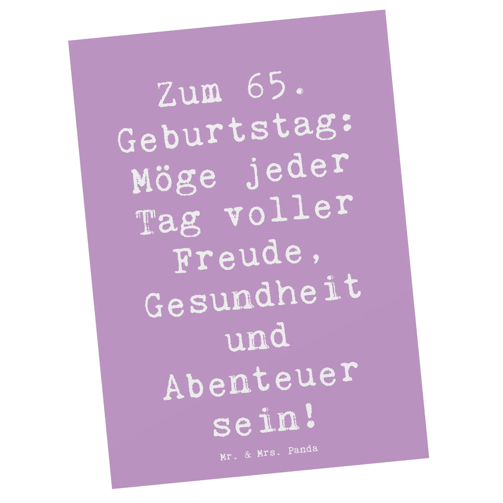 Postkarte Spruch 65. Geburtstag Postkarte, Karte, Geschenkkarte, Grußkarte, Einladung, Ansichtskarte, Geburtstagskarte, Einladungskarte, Dankeskarte, Ansichtskarten, Einladung Geburtstag, Einladungskarten Geburtstag, Geburtstag, Geburtstagsgeschenk, Geschenk