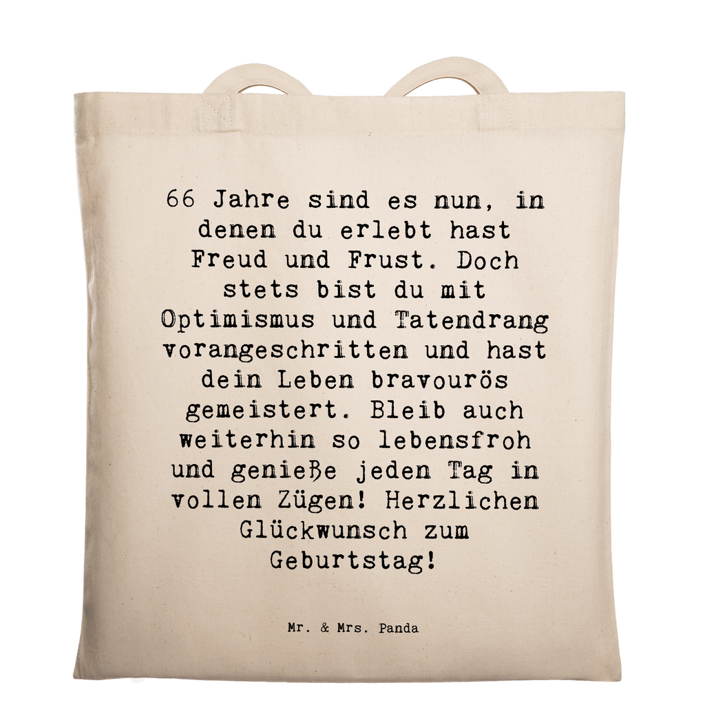 Tragetasche Spruch 66. Geburtstag Beuteltasche, Beutel, Einkaufstasche, Jutebeutel, Stoffbeutel, Tasche, Shopper, Umhängetasche, Strandtasche, Schultertasche, Stofftasche, Tragetasche, Badetasche, Jutetasche, Einkaufstüte, Laptoptasche, Geburtstag, Geburtstagsgeschenk, Geschenk