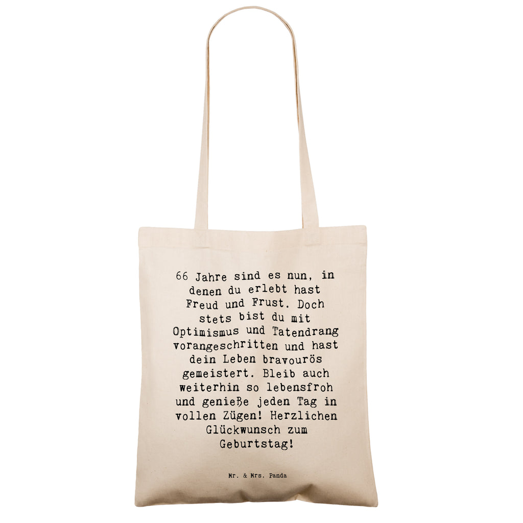 Tragetasche Spruch 66. Geburtstag Beuteltasche, Beutel, Einkaufstasche, Jutebeutel, Stoffbeutel, Tasche, Shopper, Umhängetasche, Strandtasche, Schultertasche, Stofftasche, Tragetasche, Badetasche, Jutetasche, Einkaufstüte, Laptoptasche, Geburtstag, Geburtstagsgeschenk, Geschenk