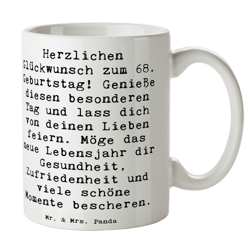 Tasse Spruch 68. Geburtstag Freude Tasse, Kaffeetasse, Teetasse, Becher, Kaffeebecher, Teebecher, Keramiktasse, Porzellantasse, Büro Tasse, Geschenk Tasse, Tasse Sprüche, Tasse Motive, Kaffeetassen, Tasse bedrucken, Designer Tasse, Cappuccino Tassen, Schöne Teetassen, Geburtstag, Geburtstagsgeschenk, Geschenk