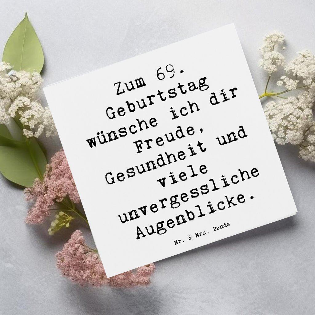 Deluxe Karte Spruch 69. Geburtstag Freude und Gesundheit Karte, Grußkarte, Klappkarte, Einladungskarte, Glückwunschkarte, Hochzeitskarte, Geburtstagskarte, Hochwertige Grußkarte, Hochwertige Klappkarte, Geburtstag, Geburtstagsgeschenk, Geschenk