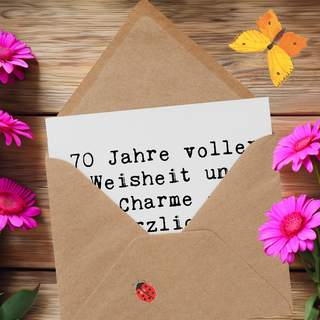 Deluxe Karte Spruch 70. Geburtstag Karte, Grußkarte, Klappkarte, Einladungskarte, Glückwunschkarte, Hochzeitskarte, Geburtstagskarte, Hochwertige Grußkarte, Hochwertige Klappkarte, Geburtstag, Geburtstagsgeschenk, Geschenk