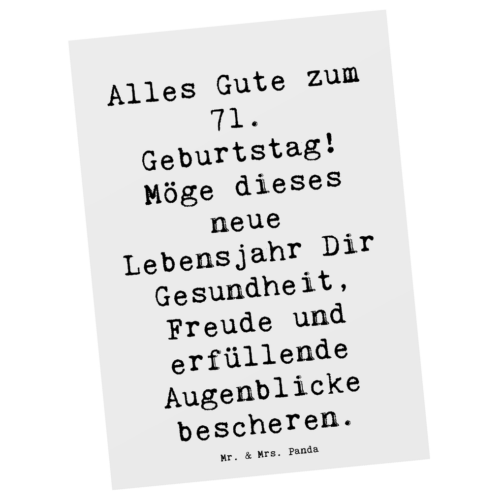 Postkarte Spruch 71. Geburtstag Postkarte, Karte, Geschenkkarte, Grußkarte, Einladung, Ansichtskarte, Geburtstagskarte, Einladungskarte, Dankeskarte, Ansichtskarten, Einladung Geburtstag, Einladungskarten Geburtstag, Geburtstag, Geburtstagsgeschenk, Geschenk