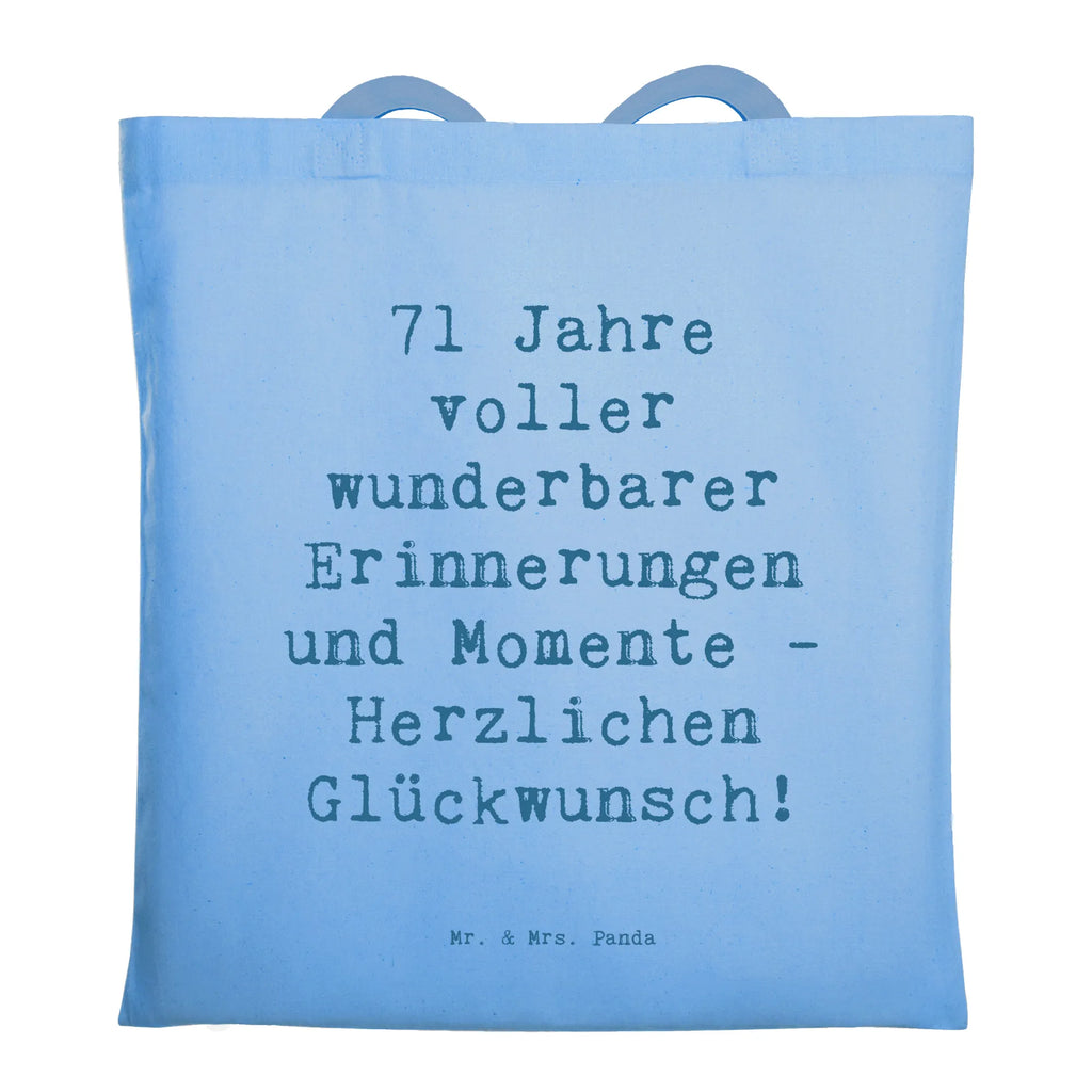 Tragetasche Spruch 71. Geburtstag Erinnerungen Beuteltasche, Beutel, Einkaufstasche, Jutebeutel, Stoffbeutel, Tasche, Shopper, Umhängetasche, Strandtasche, Schultertasche, Stofftasche, Tragetasche, Badetasche, Jutetasche, Einkaufstüte, Laptoptasche, Geburtstag, Geburtstagsgeschenk, Geschenk