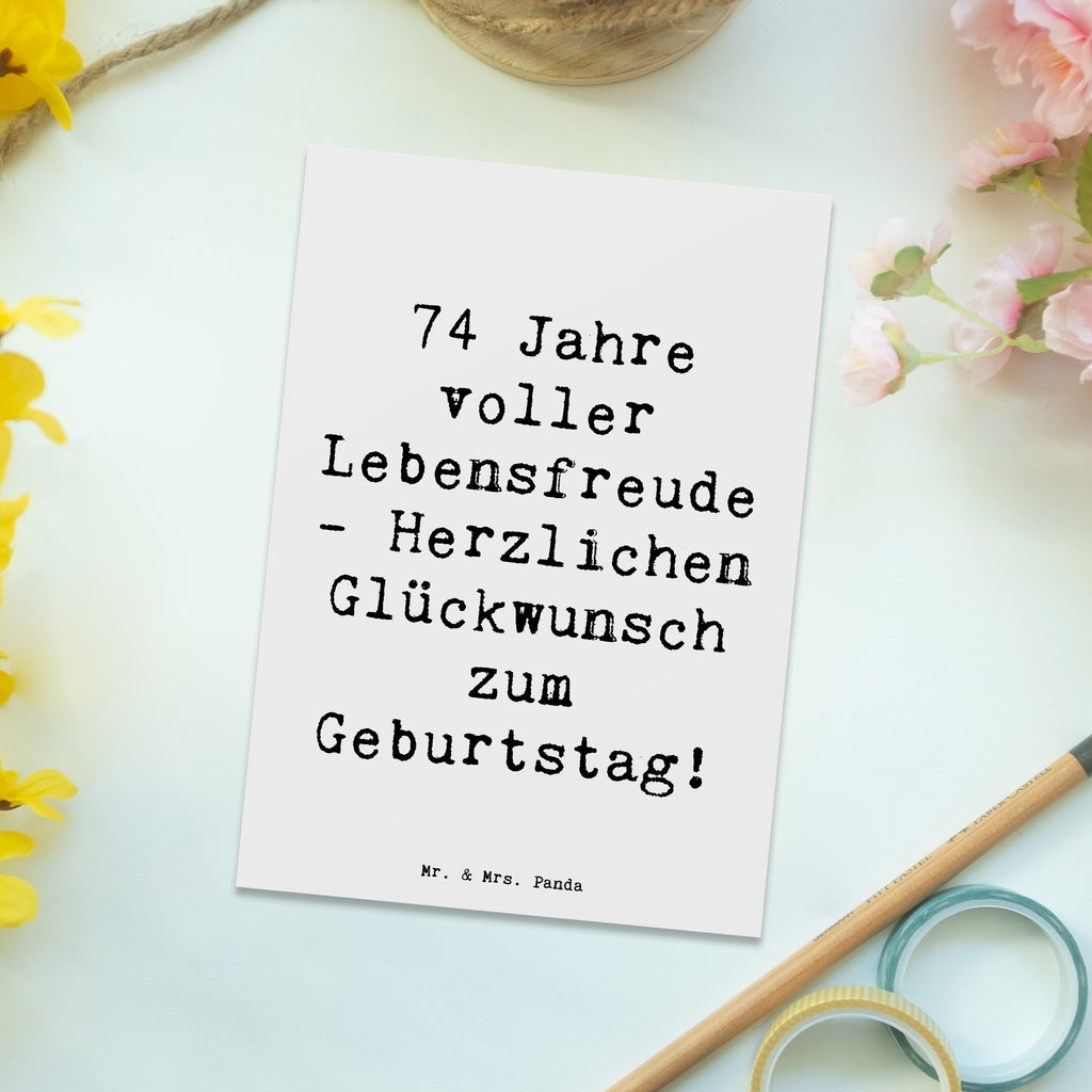 Postkarte Spruch 74. Geburtstag Lebensfreude Postkarte, Karte, Geschenkkarte, Grußkarte, Einladung, Ansichtskarte, Geburtstagskarte, Einladungskarte, Dankeskarte, Ansichtskarten, Einladung Geburtstag, Einladungskarten Geburtstag, Geburtstag, Geburtstagsgeschenk, Geschenk