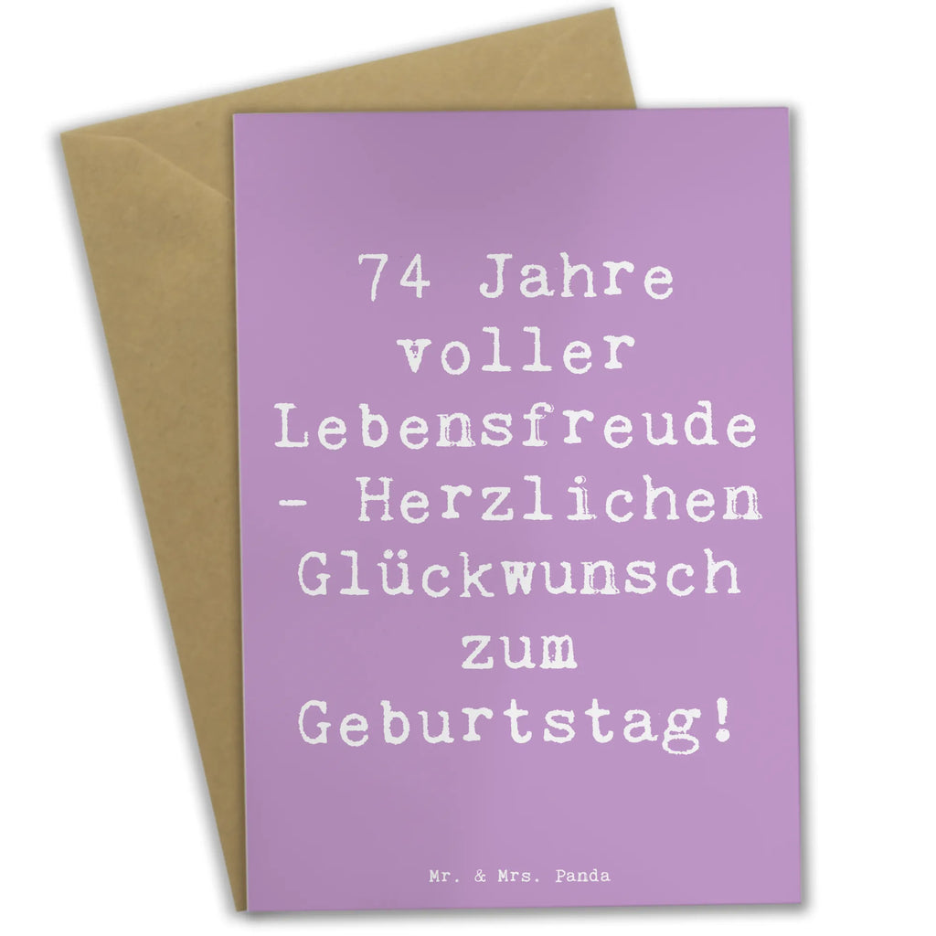 Grußkarte Spruch 74. Geburtstag Lebensfreude Grußkarte, Klappkarte, Einladungskarte, Glückwunschkarte, Hochzeitskarte, Geburtstagskarte, Karte, Ansichtskarten, Geburtstag, Geburtstagsgeschenk, Geschenk