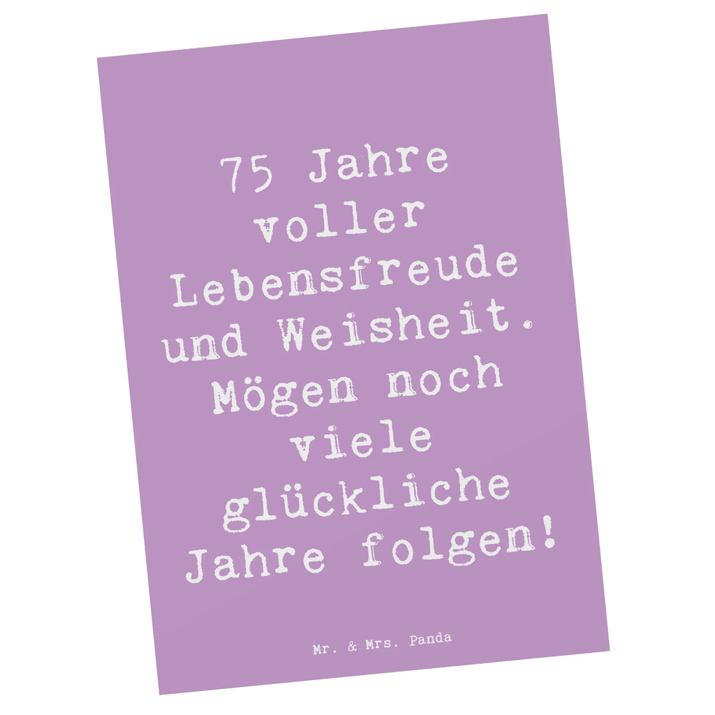 Postkarte Spruch 75. Geburtstag Lebensfreude Postkarte, Karte, Geschenkkarte, Grußkarte, Einladung, Ansichtskarte, Geburtstagskarte, Einladungskarte, Dankeskarte, Ansichtskarten, Einladung Geburtstag, Einladungskarten Geburtstag, Geburtstag, Geburtstagsgeschenk, Geschenk