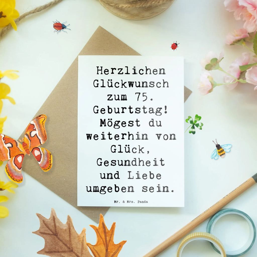 Grußkarte Spruch 75. Geburtstag Grußkarte, Klappkarte, Einladungskarte, Glückwunschkarte, Hochzeitskarte, Geburtstagskarte, Karte, Ansichtskarten, Geburtstag, Geburtstagsgeschenk, Geschenk