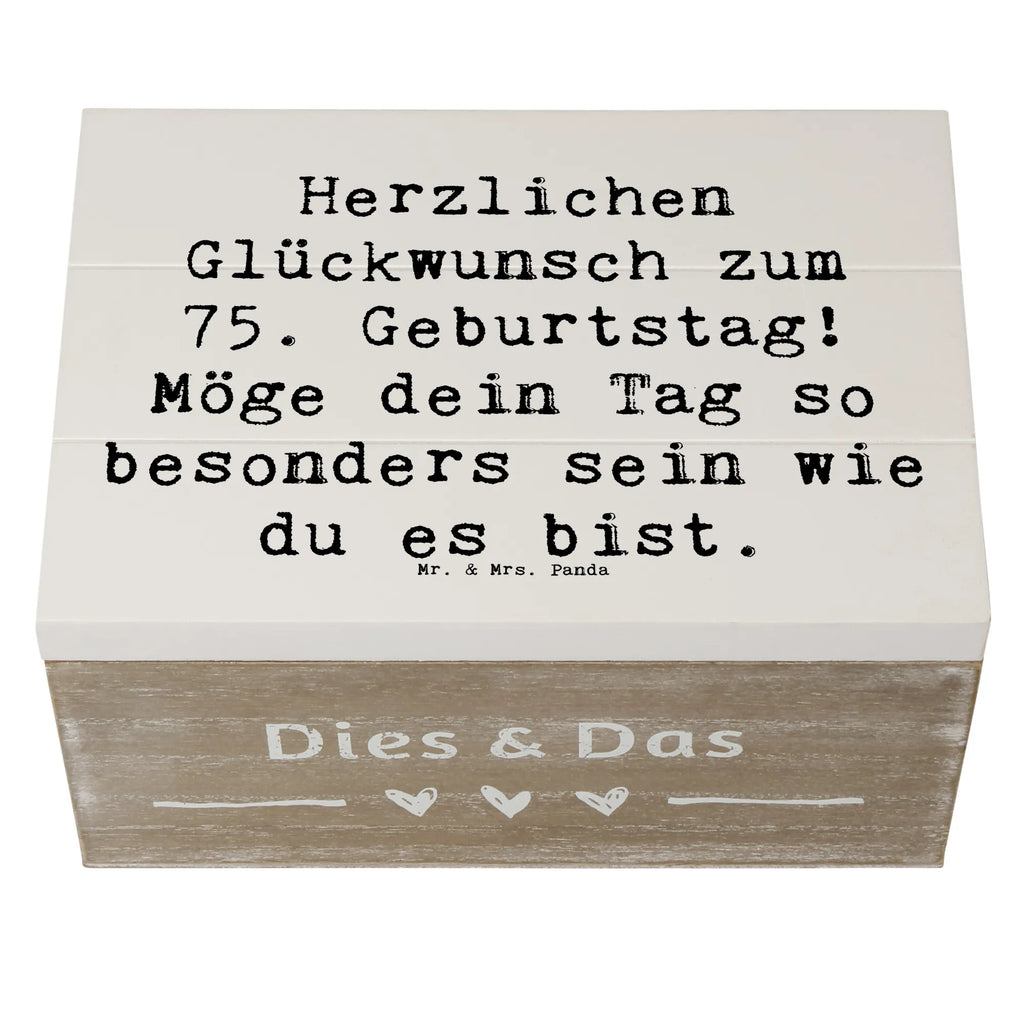 Holzkiste Spruch 75. Geburtstag Glückwünsche Holzkiste, Kiste, Schatzkiste, Truhe, Schatulle, XXL, Erinnerungsbox, Erinnerungskiste, Dekokiste, Aufbewahrungsbox, Geschenkbox, Geschenkdose, Geburtstag, Geburtstagsgeschenk, Geschenk