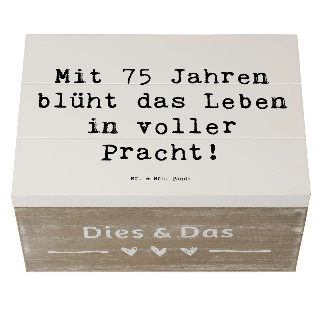 Holzkiste Spruch 75. Geburtstag Blüte Holzkiste, Kiste, Schatzkiste, Truhe, Schatulle, XXL, Erinnerungsbox, Erinnerungskiste, Dekokiste, Aufbewahrungsbox, Geschenkbox, Geschenkdose, Geburtstag, Geburtstagsgeschenk, Geschenk