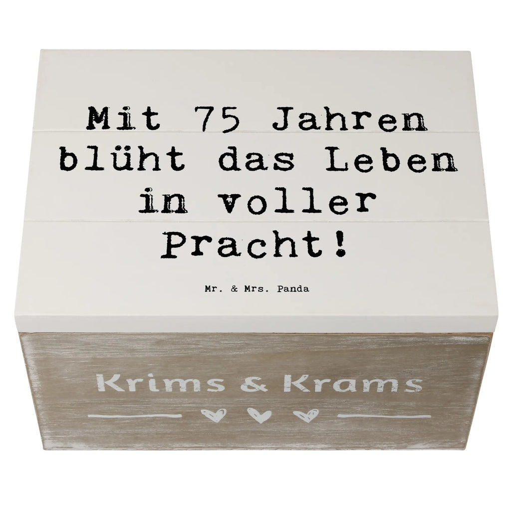 Holzkiste Spruch 75. Geburtstag Blüte Holzkiste, Kiste, Schatzkiste, Truhe, Schatulle, XXL, Erinnerungsbox, Erinnerungskiste, Dekokiste, Aufbewahrungsbox, Geschenkbox, Geschenkdose, Geburtstag, Geburtstagsgeschenk, Geschenk