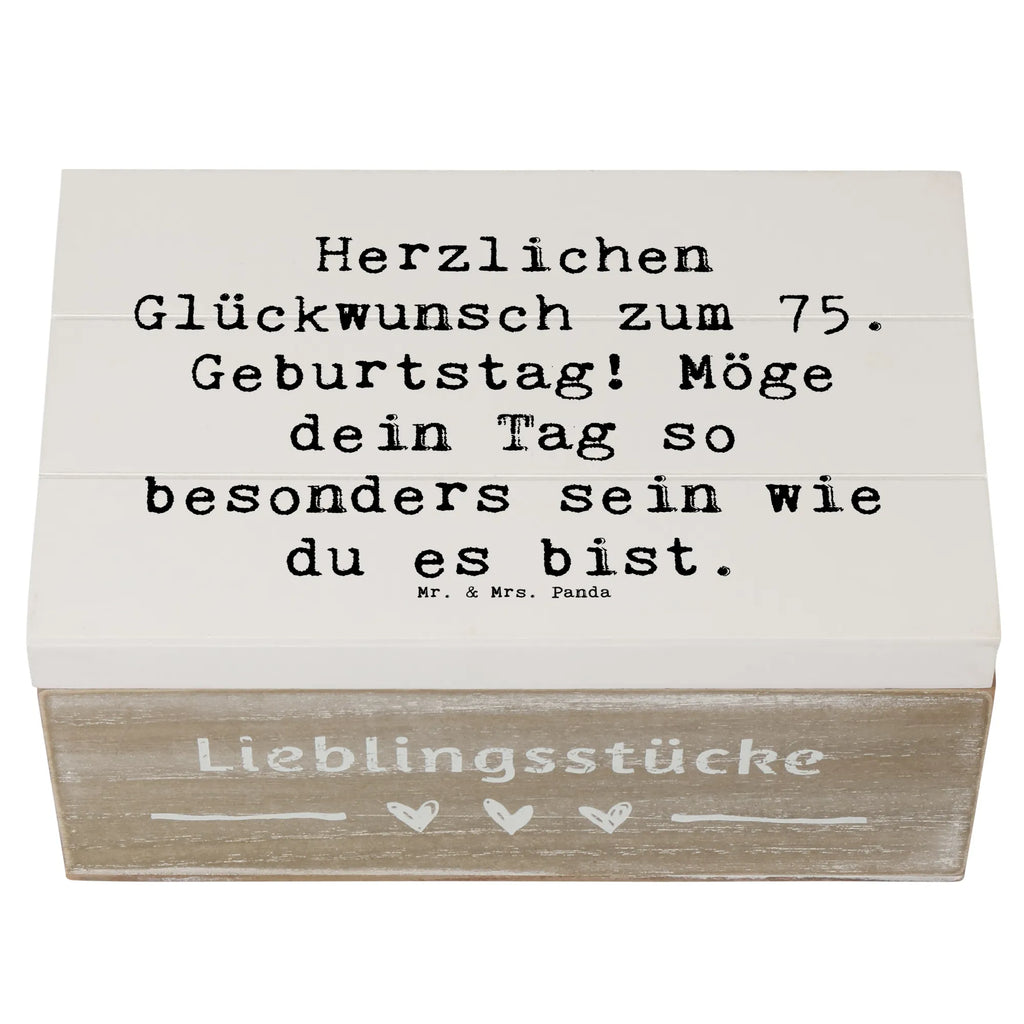 Holzkiste Spruch 75. Geburtstag Glückwünsche Holzkiste, Kiste, Schatzkiste, Truhe, Schatulle, XXL, Erinnerungsbox, Erinnerungskiste, Dekokiste, Aufbewahrungsbox, Geschenkbox, Geschenkdose, Geburtstag, Geburtstagsgeschenk, Geschenk