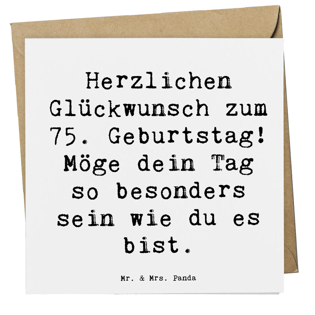 Deluxe Karte Spruch 75. Geburtstag Glückwünsche Karte, Grußkarte, Klappkarte, Einladungskarte, Glückwunschkarte, Hochzeitskarte, Geburtstagskarte, Hochwertige Grußkarte, Hochwertige Klappkarte, Geburtstag, Geburtstagsgeschenk, Geschenk