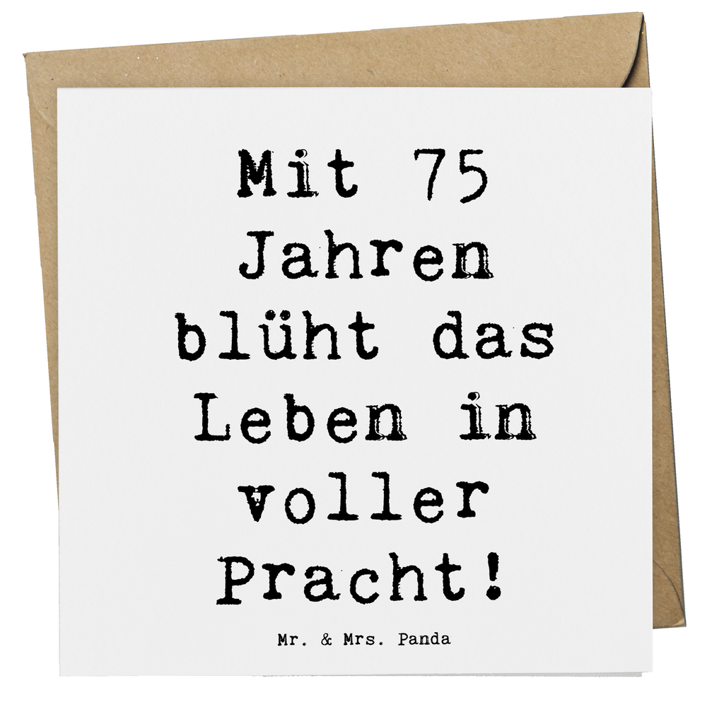 Deluxe Karte Spruch 75. Geburtstag Blüte Karte, Grußkarte, Klappkarte, Einladungskarte, Glückwunschkarte, Hochzeitskarte, Geburtstagskarte, Hochwertige Grußkarte, Hochwertige Klappkarte, Geburtstag, Geburtstagsgeschenk, Geschenk