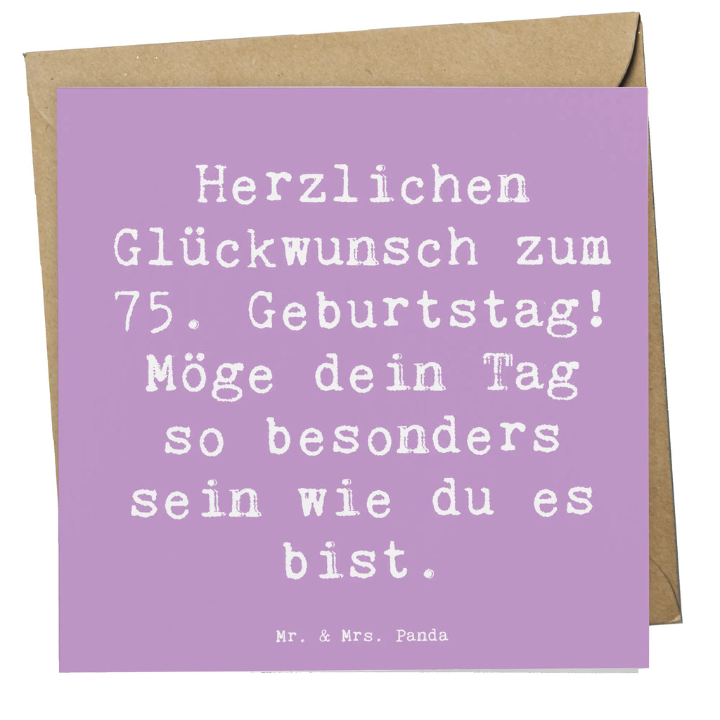 Deluxe Karte Spruch 75. Geburtstag Glückwünsche Karte, Grußkarte, Klappkarte, Einladungskarte, Glückwunschkarte, Hochzeitskarte, Geburtstagskarte, Hochwertige Grußkarte, Hochwertige Klappkarte, Geburtstag, Geburtstagsgeschenk, Geschenk