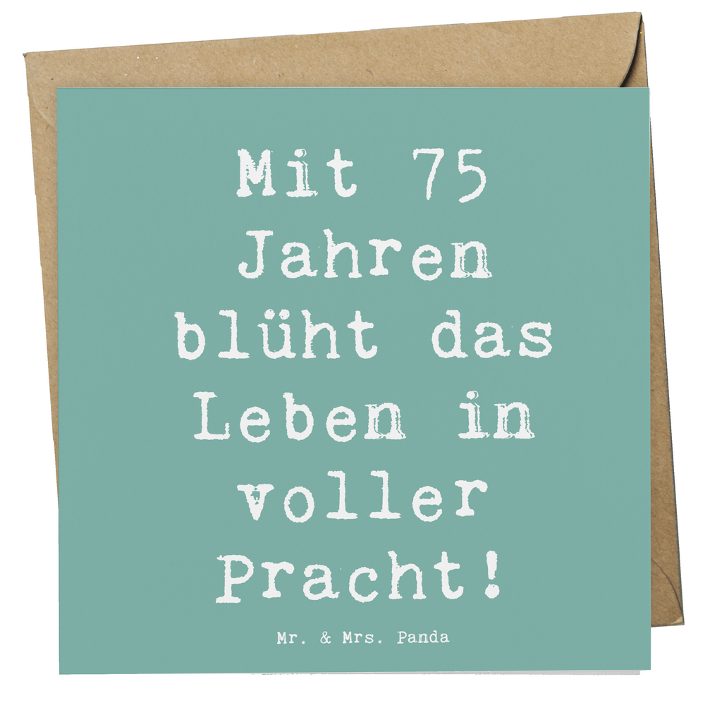 Deluxe Karte Spruch 75. Geburtstag Blüte Karte, Grußkarte, Klappkarte, Einladungskarte, Glückwunschkarte, Hochzeitskarte, Geburtstagskarte, Hochwertige Grußkarte, Hochwertige Klappkarte, Geburtstag, Geburtstagsgeschenk, Geschenk