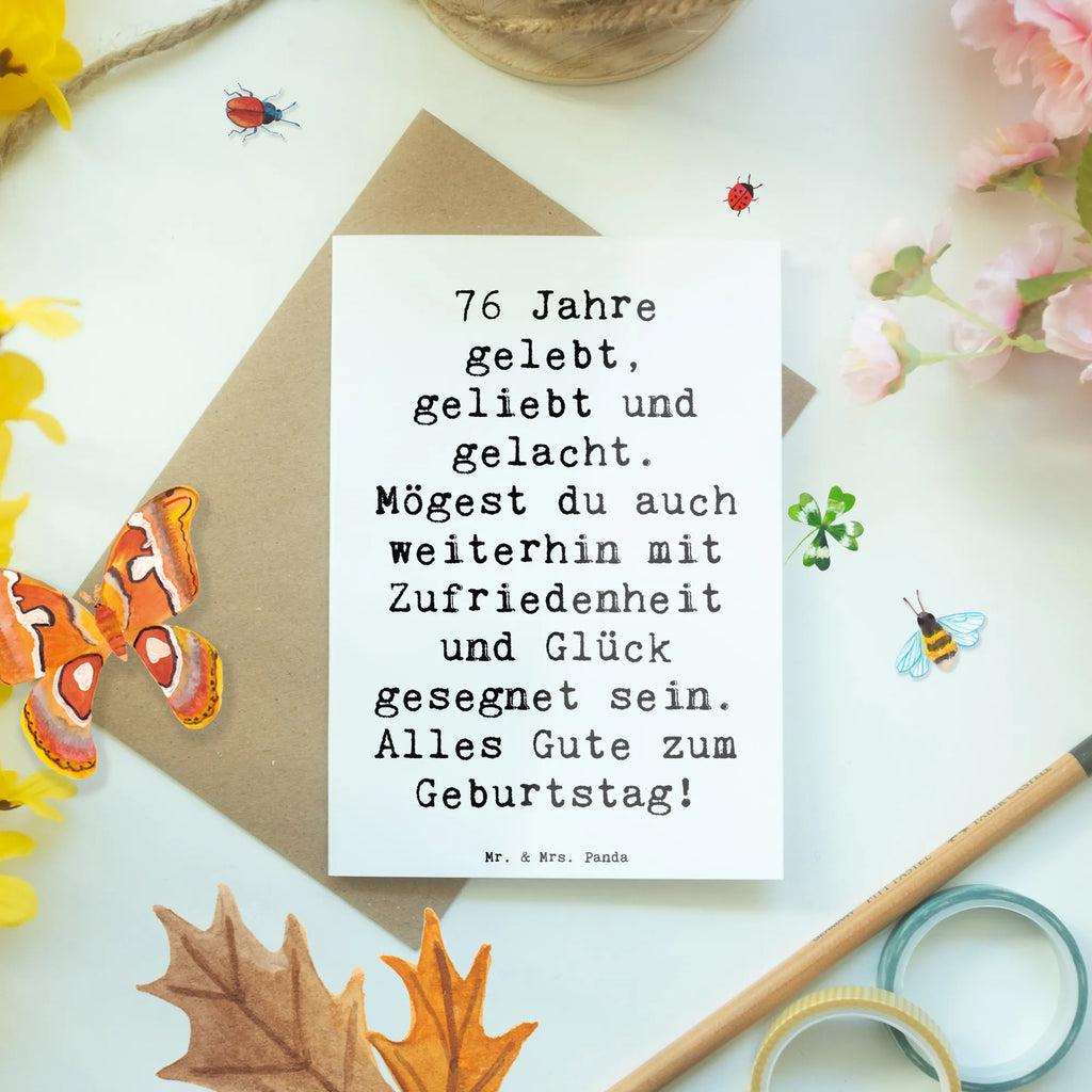 Grußkarte Spruch 76. Geburtstag Grußkarte, Klappkarte, Einladungskarte, Glückwunschkarte, Hochzeitskarte, Geburtstagskarte, Karte, Ansichtskarten, Geburtstag, Geburtstagsgeschenk, Geschenk