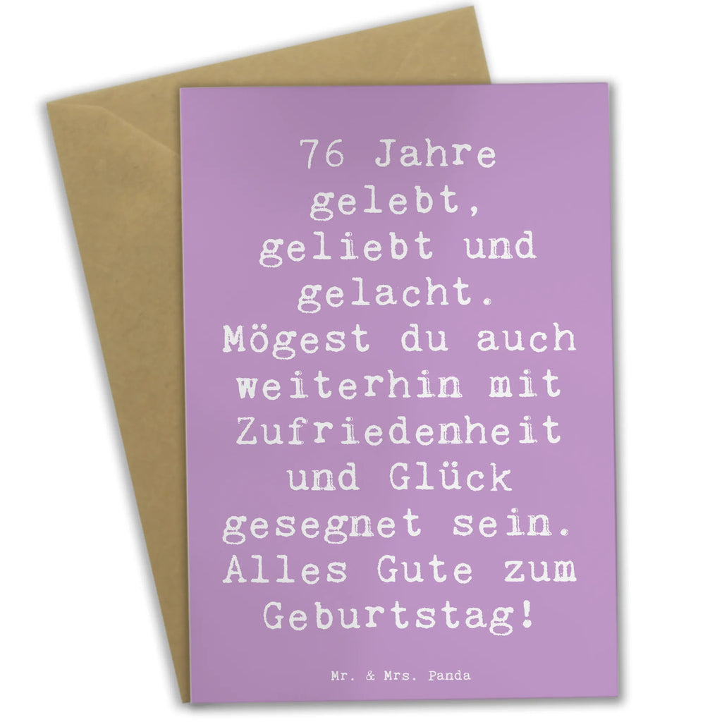 Grußkarte Spruch 76. Geburtstag Grußkarte, Klappkarte, Einladungskarte, Glückwunschkarte, Hochzeitskarte, Geburtstagskarte, Karte, Ansichtskarten, Geburtstag, Geburtstagsgeschenk, Geschenk