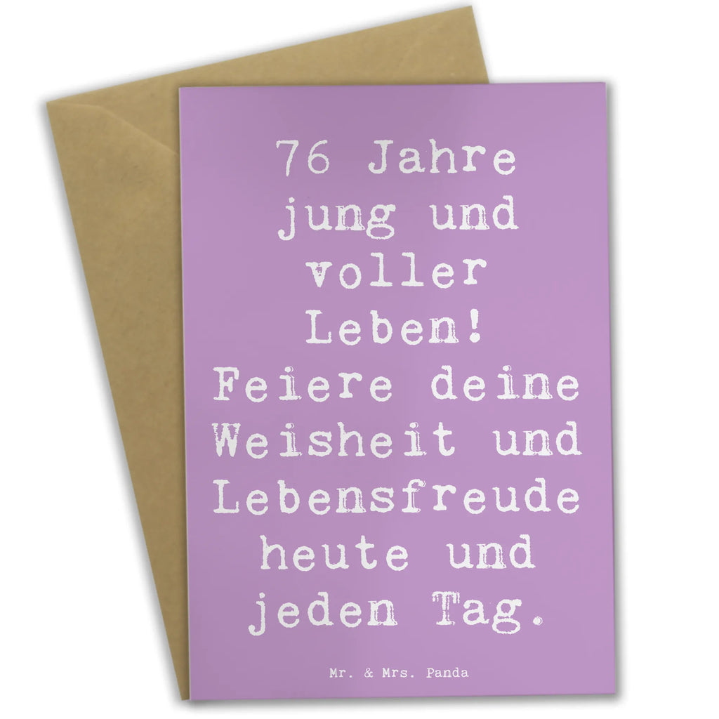 Grußkarte Spruch 76. Geburtstag Jung und Lebendig Grußkarte, Klappkarte, Einladungskarte, Glückwunschkarte, Hochzeitskarte, Geburtstagskarte, Karte, Ansichtskarten, Geburtstag, Geburtstagsgeschenk, Geschenk