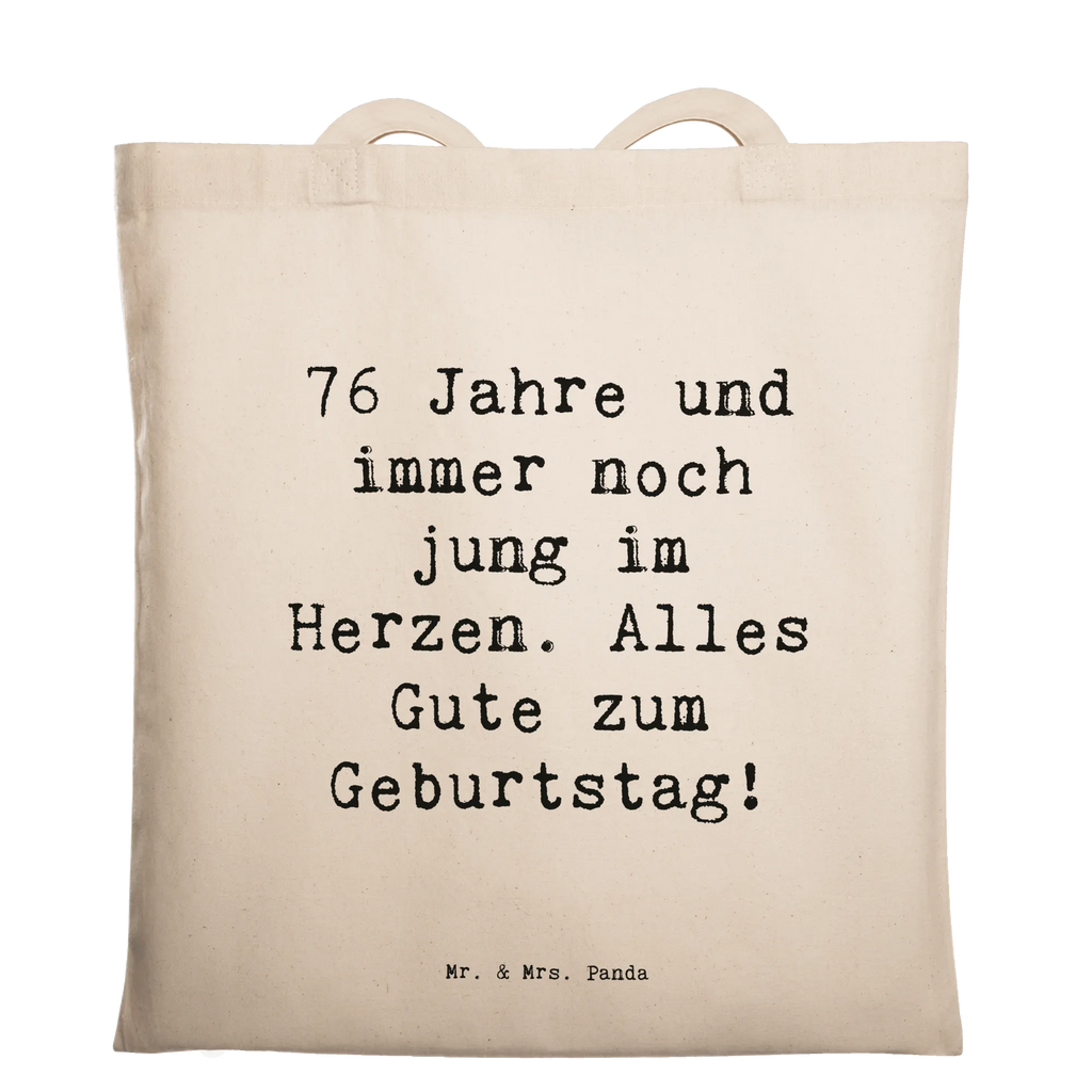 Tragetasche Spruch 76. Geburtstag Herzjung Beuteltasche, Beutel, Einkaufstasche, Jutebeutel, Stoffbeutel, Tasche, Shopper, Umhängetasche, Strandtasche, Schultertasche, Stofftasche, Tragetasche, Badetasche, Jutetasche, Einkaufstüte, Laptoptasche, Geburtstag, Geburtstagsgeschenk, Geschenk