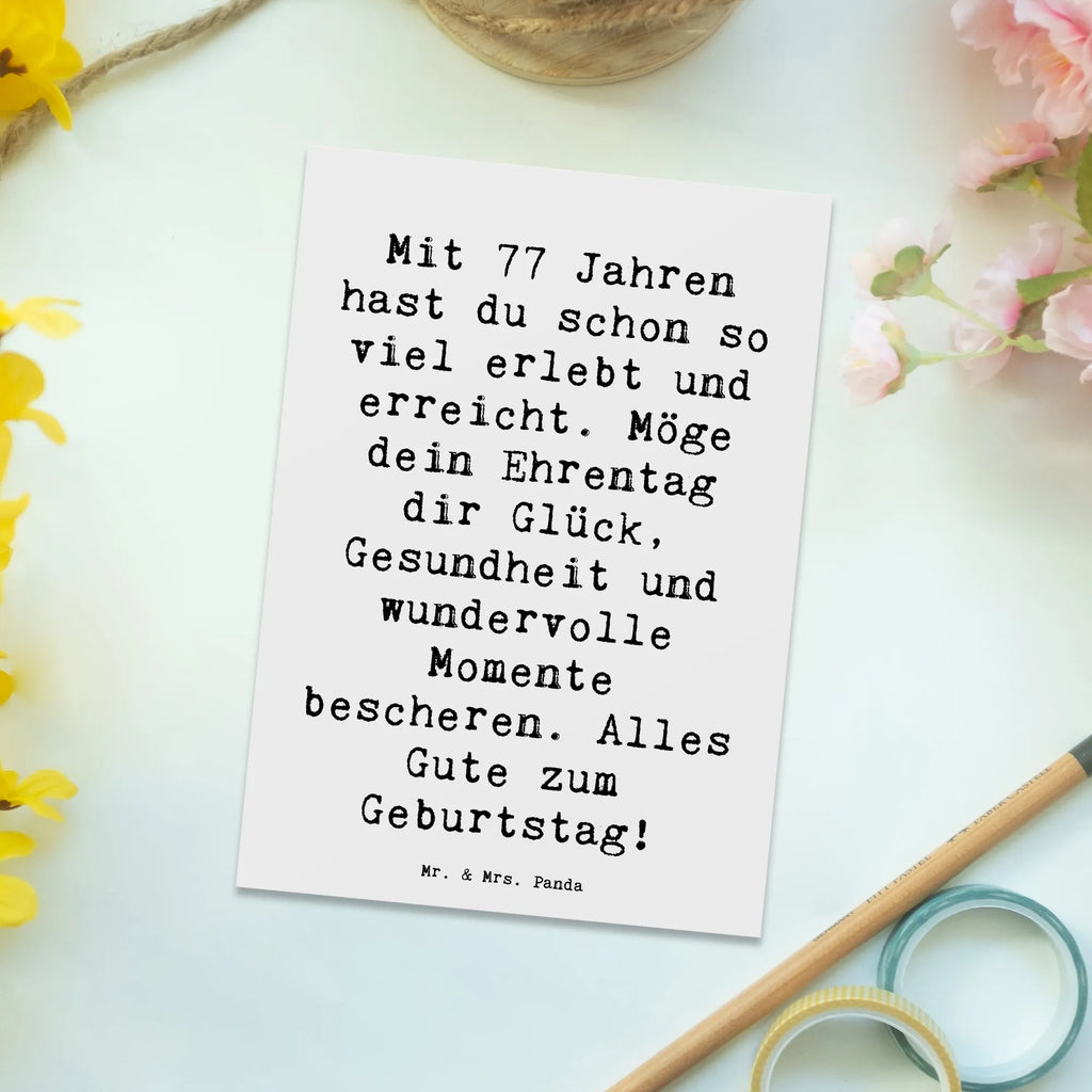 Postkarte Spruch 77. Geburtstag Glückwunsch Postkarte, Karte, Geschenkkarte, Grußkarte, Einladung, Ansichtskarte, Geburtstagskarte, Einladungskarte, Dankeskarte, Ansichtskarten, Einladung Geburtstag, Einladungskarten Geburtstag, Geburtstag, Geburtstagsgeschenk, Geschenk