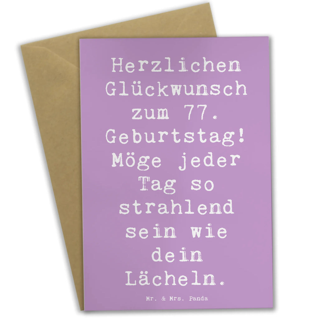 Grußkarte Spruch 77. Geburtstag Strahlen Grußkarte, Klappkarte, Einladungskarte, Glückwunschkarte, Hochzeitskarte, Geburtstagskarte, Karte, Ansichtskarten, Geburtstag, Geburtstagsgeschenk, Geschenk