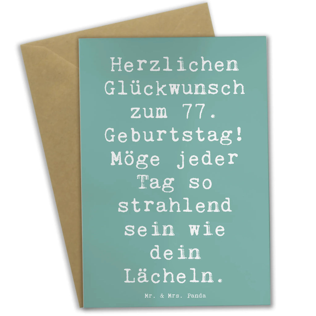 Grußkarte Spruch 77. Geburtstag Strahlen Grußkarte, Klappkarte, Einladungskarte, Glückwunschkarte, Hochzeitskarte, Geburtstagskarte, Karte, Ansichtskarten, Geburtstag, Geburtstagsgeschenk, Geschenk