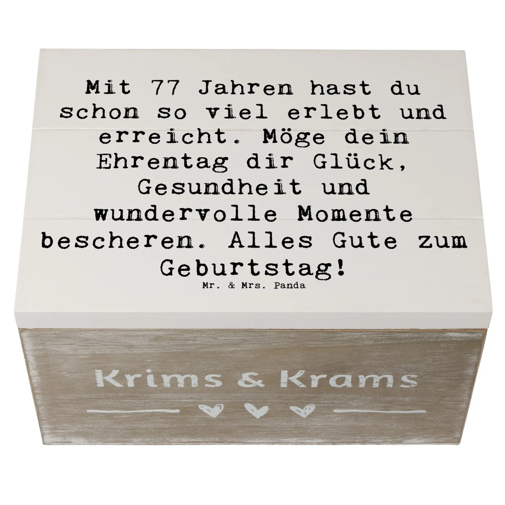 Holzkiste Spruch 77. Geburtstag Glückwunsch Holzkiste, Kiste, Schatzkiste, Truhe, Schatulle, XXL, Erinnerungsbox, Erinnerungskiste, Dekokiste, Aufbewahrungsbox, Geschenkbox, Geschenkdose, Geburtstag, Geburtstagsgeschenk, Geschenk