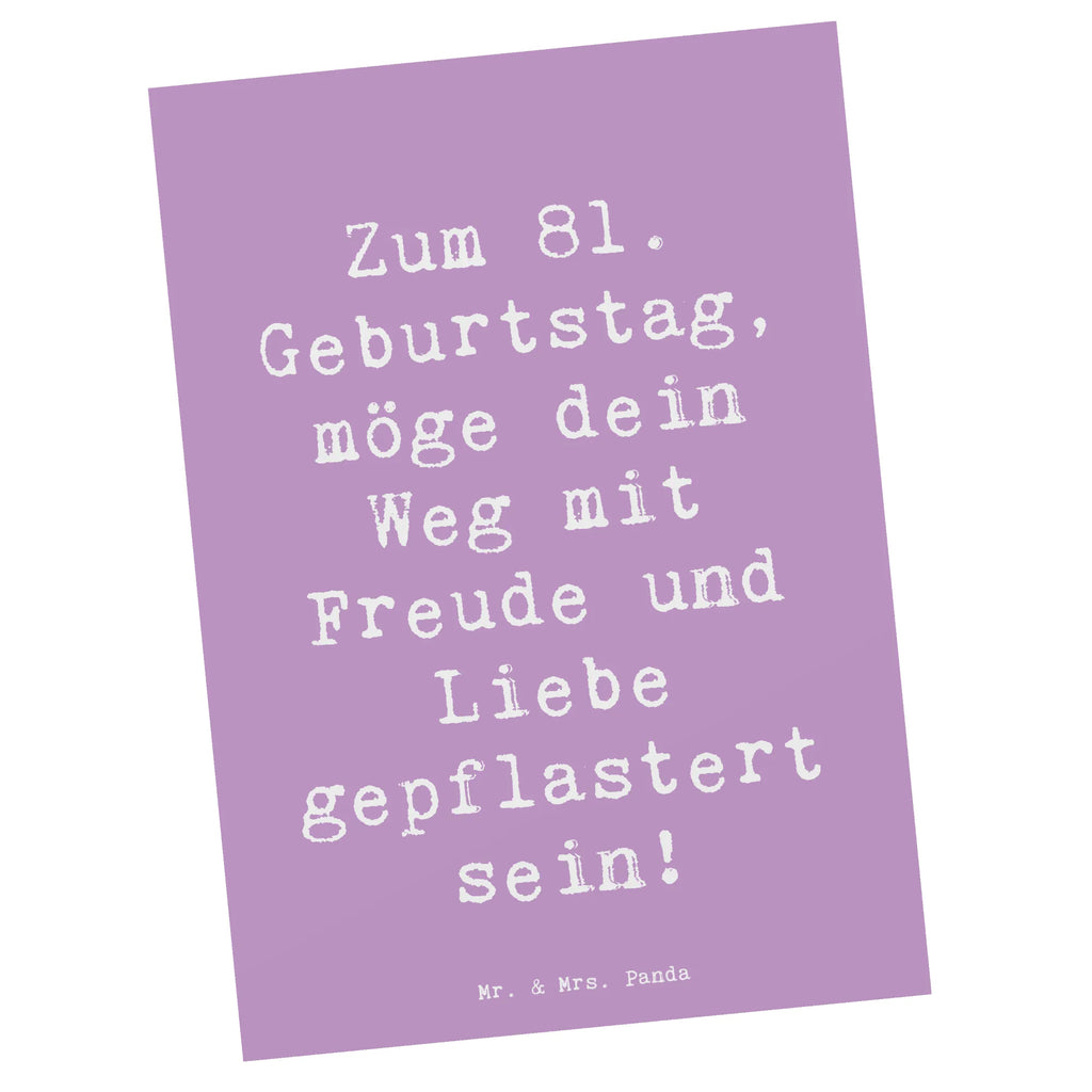 Postkarte Spruch 81. Geburtstag Postkarte, Karte, Geschenkkarte, Grußkarte, Einladung, Ansichtskarte, Geburtstagskarte, Einladungskarte, Dankeskarte, Ansichtskarten, Einladung Geburtstag, Einladungskarten Geburtstag, Geburtstag, Geburtstagsgeschenk, Geschenk