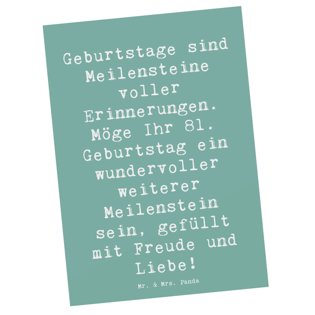 Postkarte Spruch 81. Geburtstag Meilenstein Postkarte, Karte, Geschenkkarte, Grußkarte, Einladung, Ansichtskarte, Geburtstagskarte, Einladungskarte, Dankeskarte, Ansichtskarten, Einladung Geburtstag, Einladungskarten Geburtstag, Geburtstag, Geburtstagsgeschenk, Geschenk