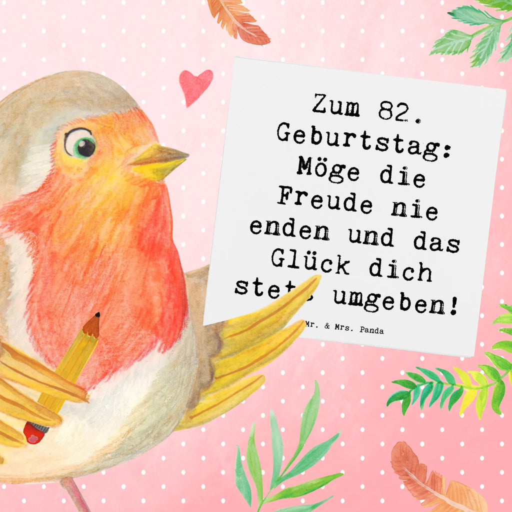 Deluxe Karte Spruch 82. Geburtstag Freude Karte, Grußkarte, Klappkarte, Einladungskarte, Glückwunschkarte, Hochzeitskarte, Geburtstagskarte, Hochwertige Grußkarte, Hochwertige Klappkarte, Geburtstag, Geburtstagsgeschenk, Geschenk