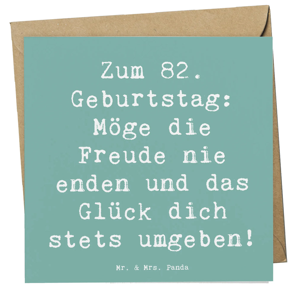 Deluxe Karte Spruch 82. Geburtstag Freude Karte, Grußkarte, Klappkarte, Einladungskarte, Glückwunschkarte, Hochzeitskarte, Geburtstagskarte, Hochwertige Grußkarte, Hochwertige Klappkarte, Geburtstag, Geburtstagsgeschenk, Geschenk