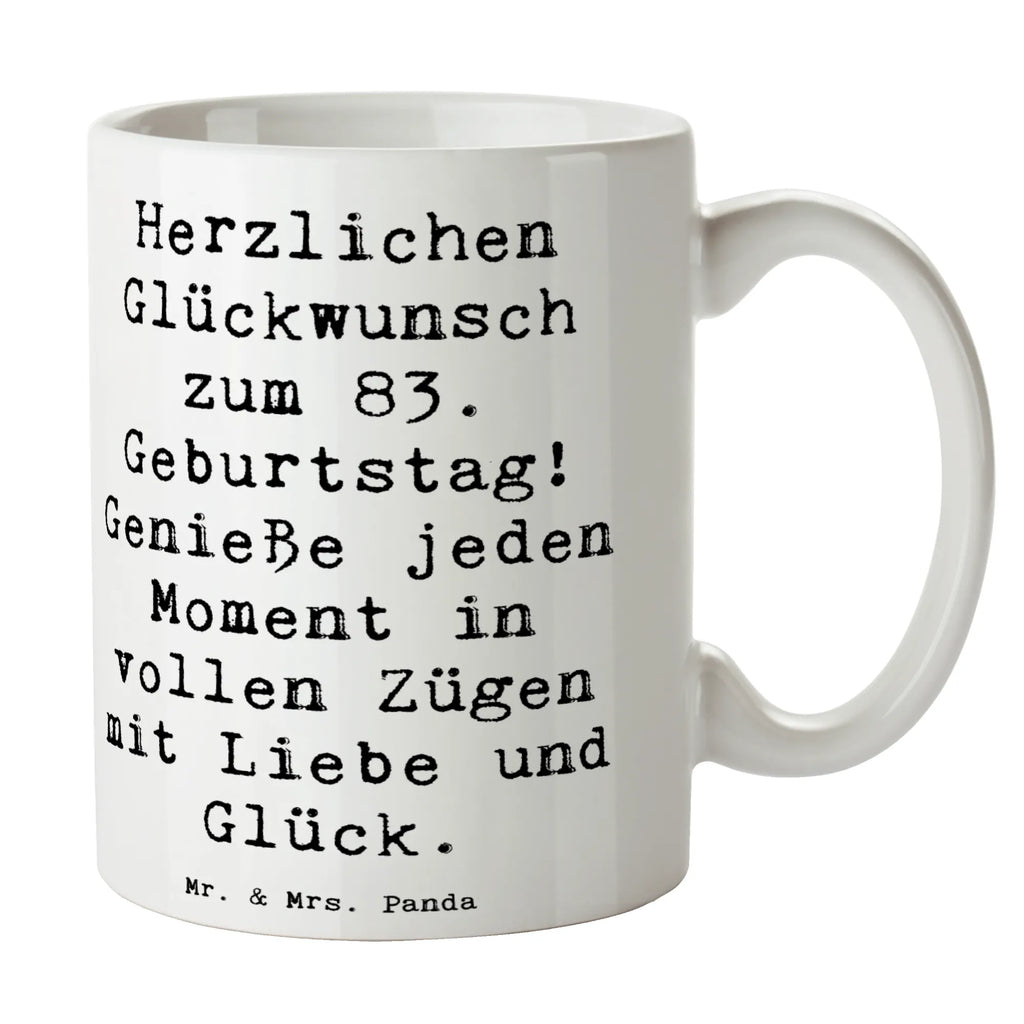 Tasse Spruch 83. Geburtstag Liebe Glück Tasse, Kaffeetasse, Teetasse, Becher, Kaffeebecher, Teebecher, Keramiktasse, Porzellantasse, Büro Tasse, Geschenk Tasse, Tasse Sprüche, Tasse Motive, Kaffeetassen, Tasse bedrucken, Designer Tasse, Cappuccino Tassen, Schöne Teetassen, Geburtstag, Geburtstagsgeschenk, Geschenk