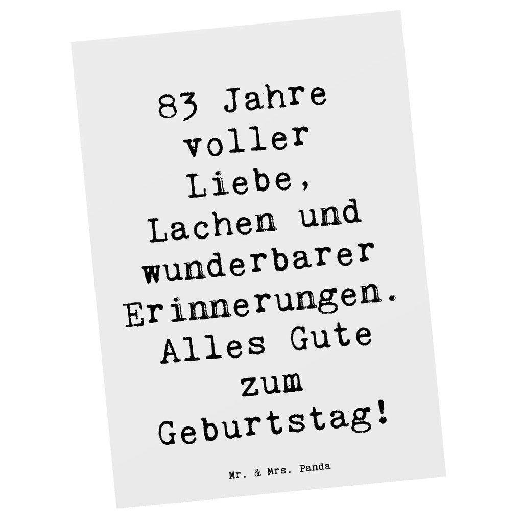 Postkarte Spruch 83. Geburtstag Postkarte, Karte, Geschenkkarte, Grußkarte, Einladung, Ansichtskarte, Geburtstagskarte, Einladungskarte, Dankeskarte, Ansichtskarten, Einladung Geburtstag, Einladungskarten Geburtstag, Geburtstag, Geburtstagsgeschenk, Geschenk