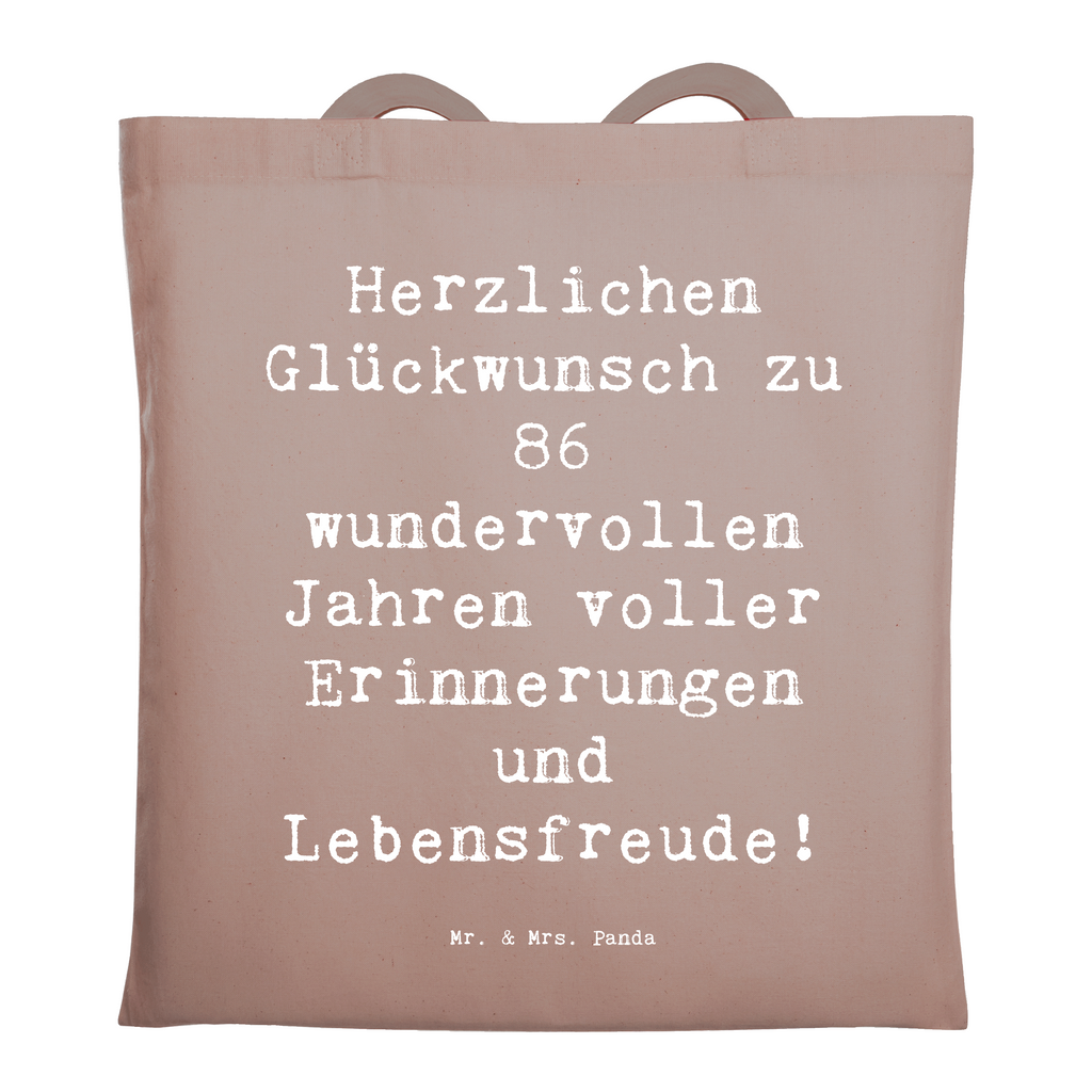 Tragetasche Spruch 86. Geburtstag Beuteltasche, Beutel, Einkaufstasche, Jutebeutel, Stoffbeutel, Tasche, Shopper, Umhängetasche, Strandtasche, Schultertasche, Stofftasche, Tragetasche, Badetasche, Jutetasche, Einkaufstüte, Laptoptasche, Geburtstag, Geburtstagsgeschenk, Geschenk