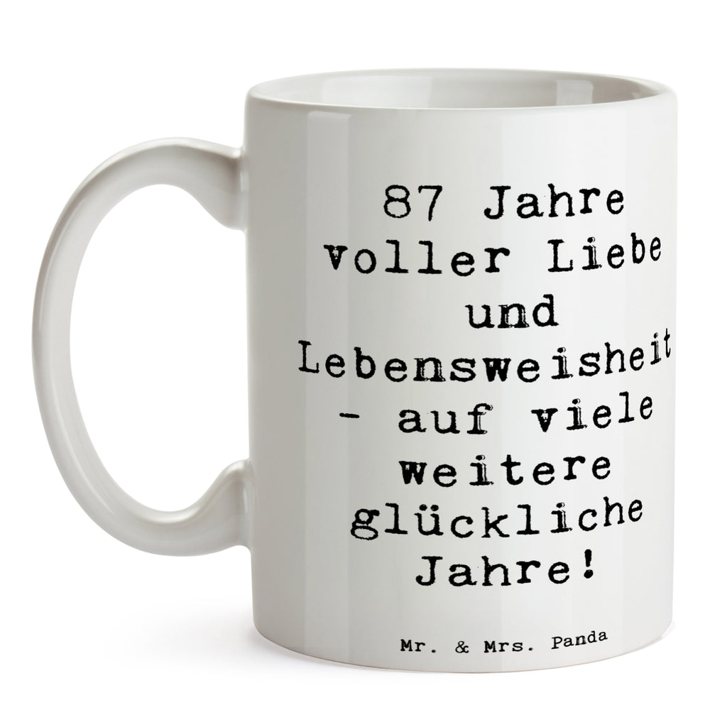 Tasse Spruch 87. Geburtstag Liebe Tasse, Kaffeetasse, Teetasse, Becher, Kaffeebecher, Teebecher, Keramiktasse, Porzellantasse, Büro Tasse, Geschenk Tasse, Tasse Sprüche, Tasse Motive, Kaffeetassen, Tasse bedrucken, Designer Tasse, Cappuccino Tassen, Schöne Teetassen, Geburtstag, Geburtstagsgeschenk, Geschenk