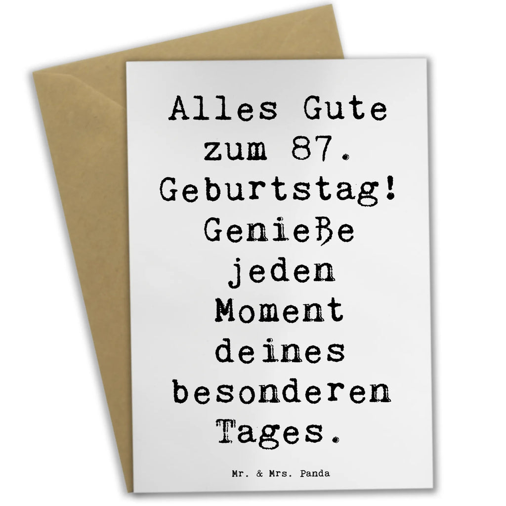 Grußkarte Spruch 87. Geburtstag Grußkarte, Klappkarte, Einladungskarte, Glückwunschkarte, Hochzeitskarte, Geburtstagskarte, Karte, Ansichtskarten, Geburtstag, Geburtstagsgeschenk, Geschenk